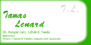 tamas lenard business card