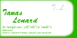 tamas lenard business card